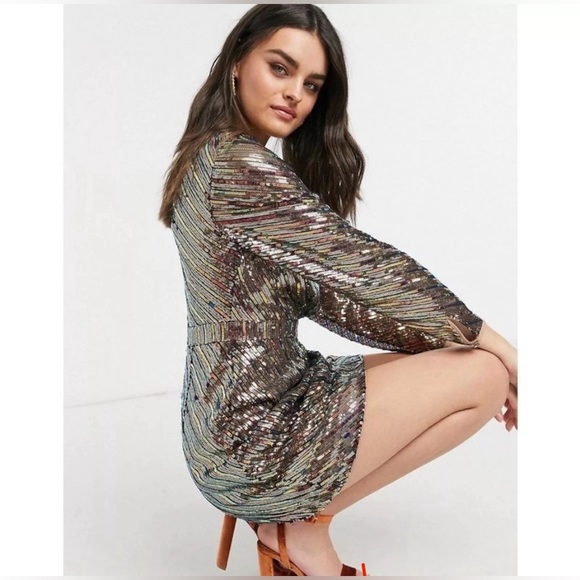 Ted Baker London Sequin Mini Dress. Size 2. - Picture 3 of 6